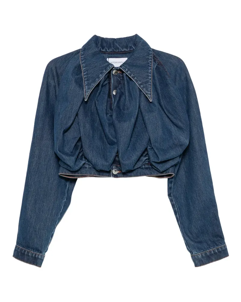 Viktor & Rolf Pumpkin Cropped-Jeansjacke - Blau Blau