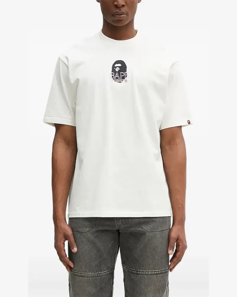 BAPE T-Shirt mit Ape Head-Print - Nude Nude