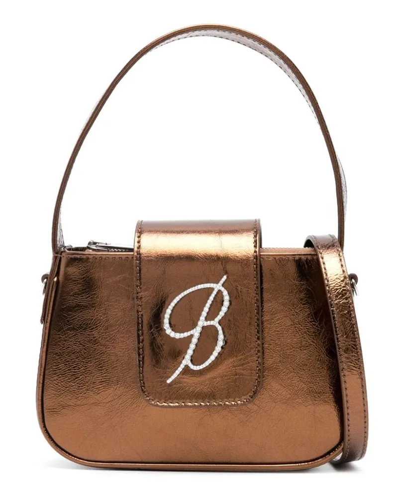 Blumarine Handtasche mit metallischem Finish Braun