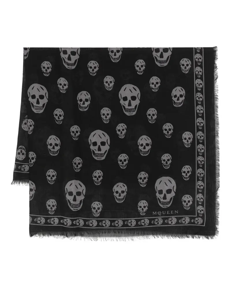 Alexander McQueen Schal mit Totenkopf-Print - Schwarz Schwarz