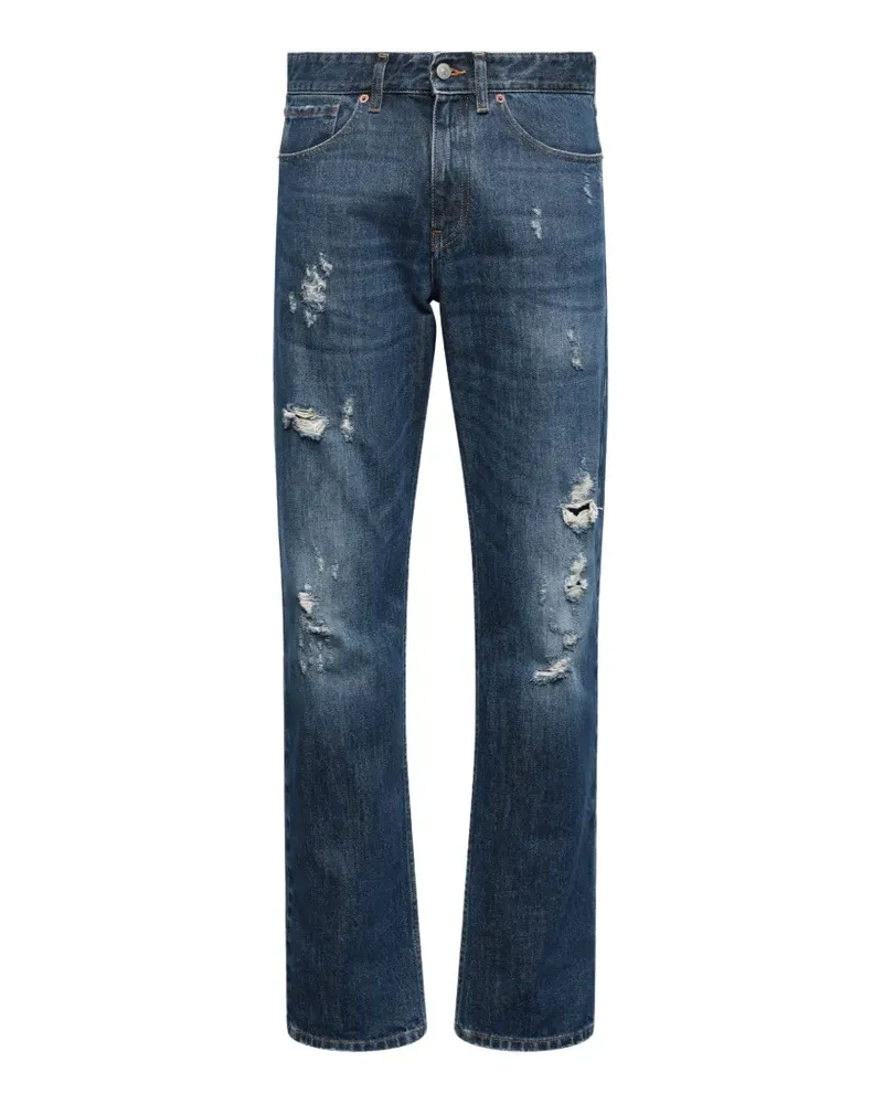 Maison Margiela distressed-finish straight-leg jeans - Blau Blau
