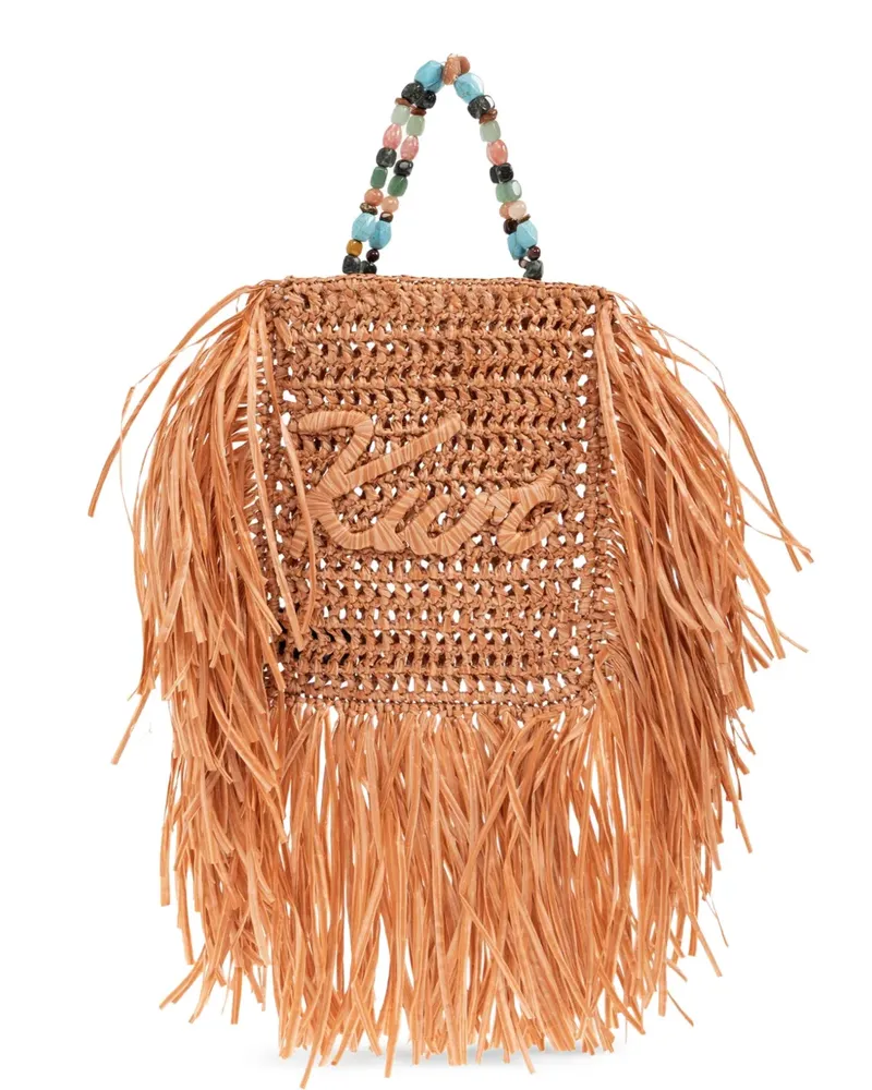 Kurt Geiger Mini Kurt Tote Bag mit Fransenbesatz - Orange Orange