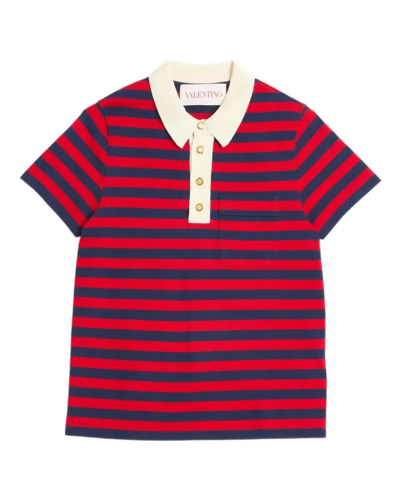 Valentino Garavani Gestreiftes Poloshirt - Rot Rot