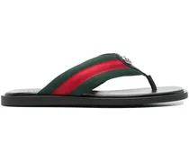 Sandalen mit Webstreifen - Schwarz