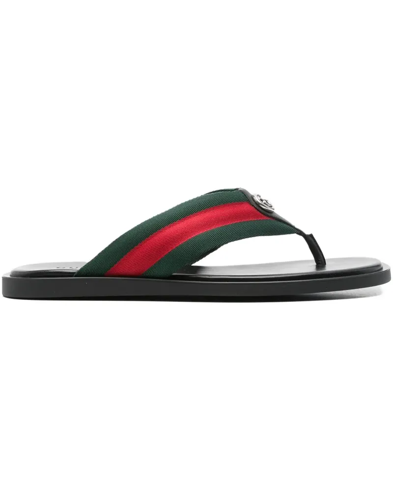 Gucci Sandalen mit Webstreifen - Schwarz Schwarz