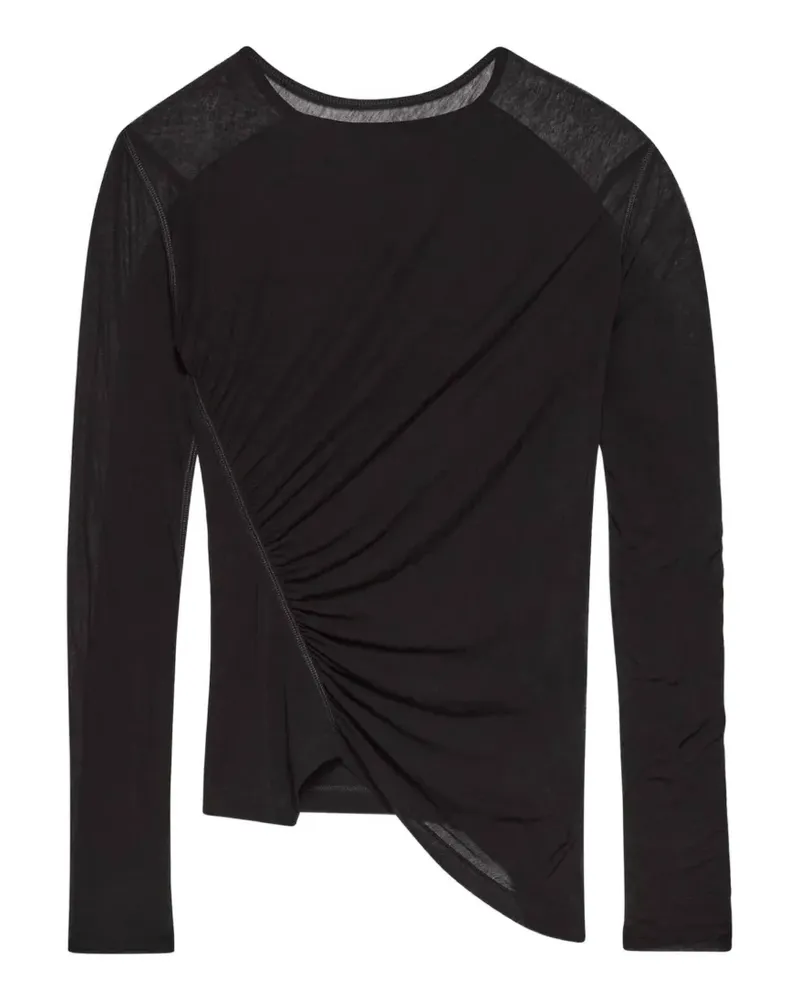 Helmut Lang ruched asymmetric top - Schwarz Schwarz