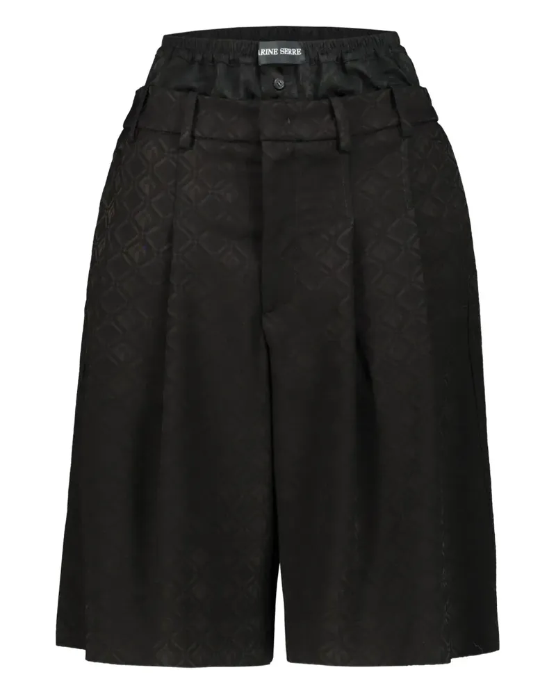 Marine Serre Moon Diamand Jacquard-Shorts - Schwarz Schwarz