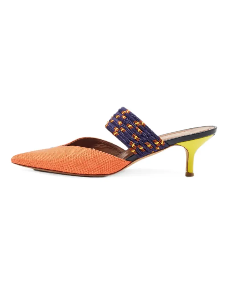 Malone Souliers Maisie raffia heeled mules - Orange Orange