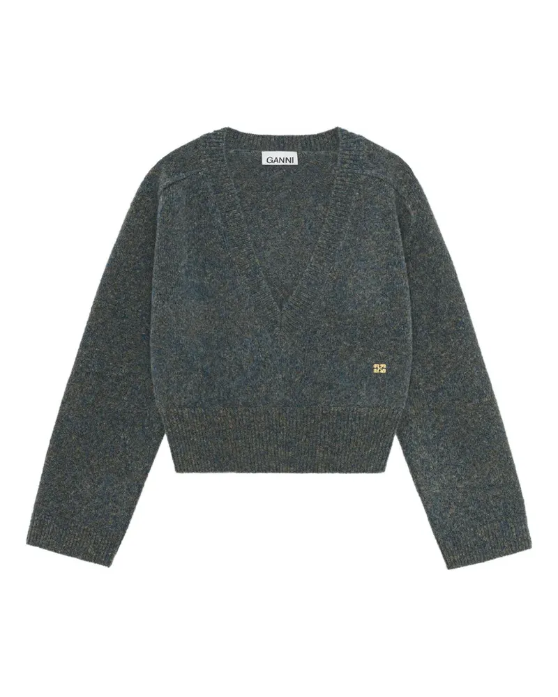 Ganni Pullover mit V-Ausschnitt - Blau Blau