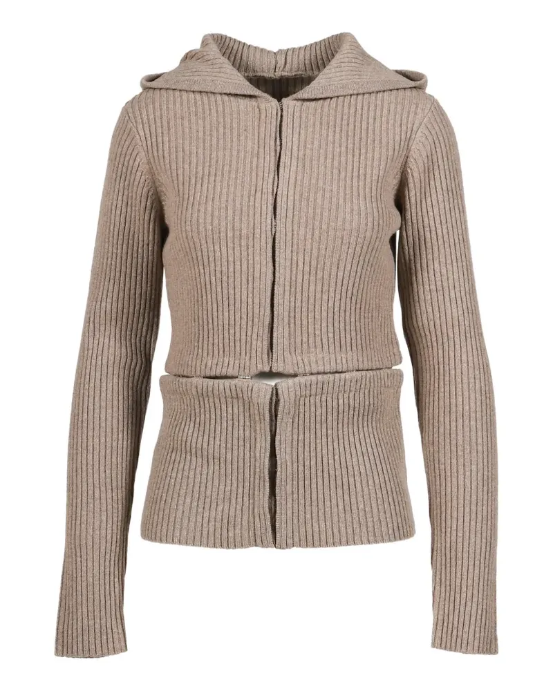 Heliot Emil Refracta Cardigan aus geripptem Strick - Nude Nude