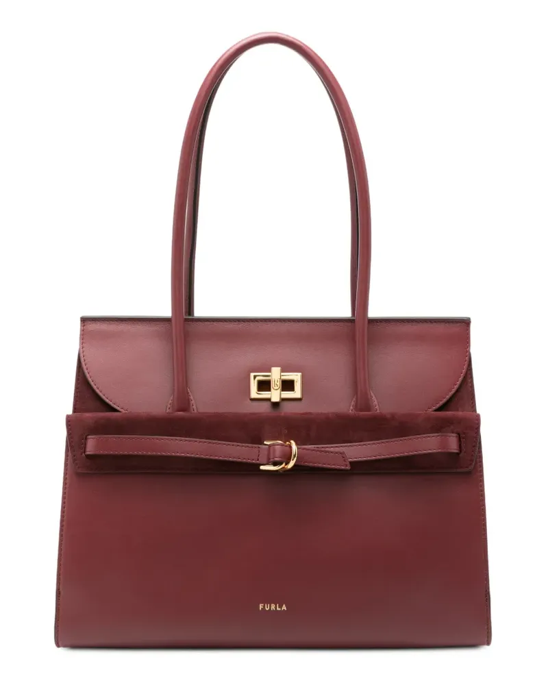 Furla Tote Bag mit Drehverschluss und Schnalle - Rot Rot