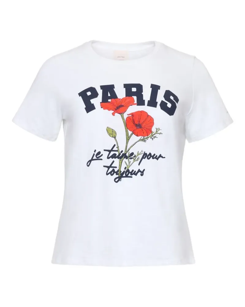 Cinq à Sept Paris Poppies Shrunken T-shirt - Weiß Weiß