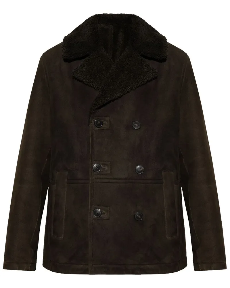 Yves Salomon Doppelreihige Lederjacke - Braun Braun