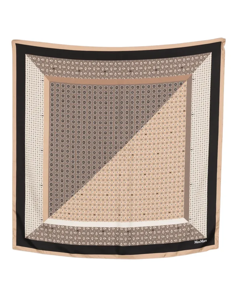 Max Mara Gemusterter Schal - Nude Nude