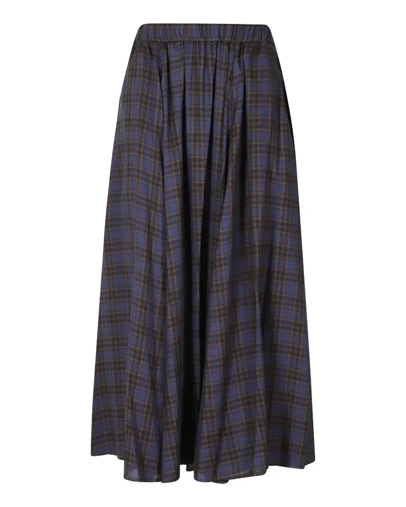 ASPESI Maxirock mit Check - Blau Blau