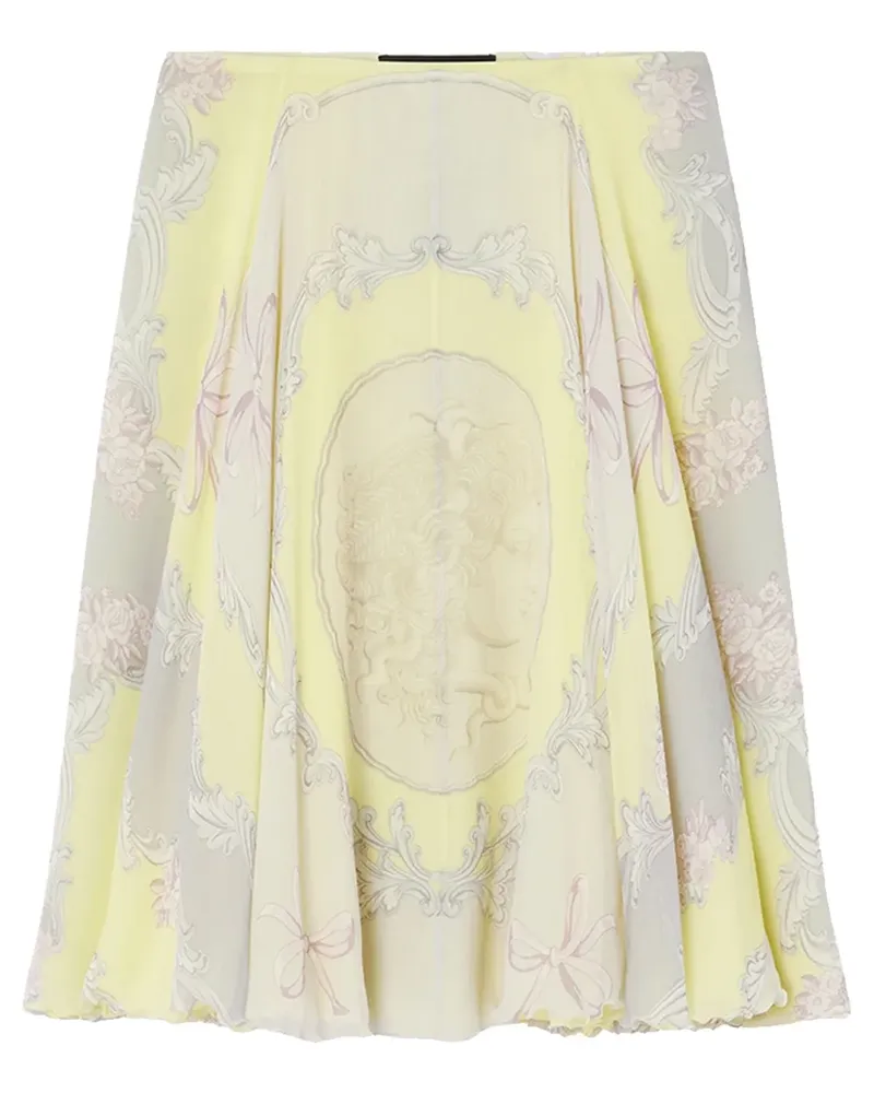 Versace Cameo Midirock aus Seide - Gelb Gelb