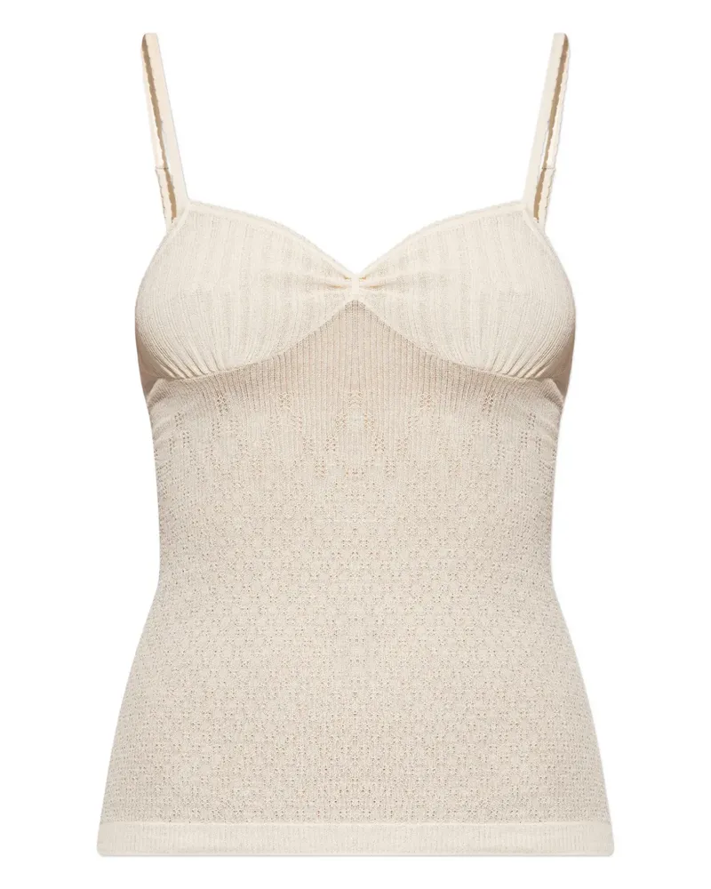 Victoria Beckham ribbed-knit tank top - Nude Nude