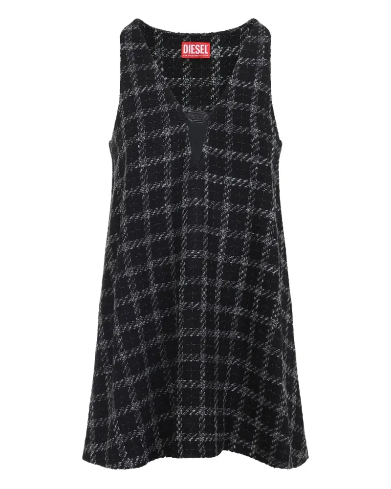 Diesel Minikleid mit Karomuster - Schwarz Schwarz