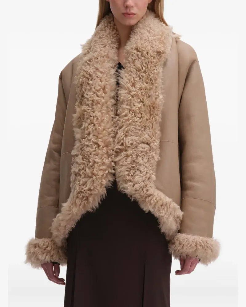 REMAIN Wendbare Shearling-Jacke - Nude Nude