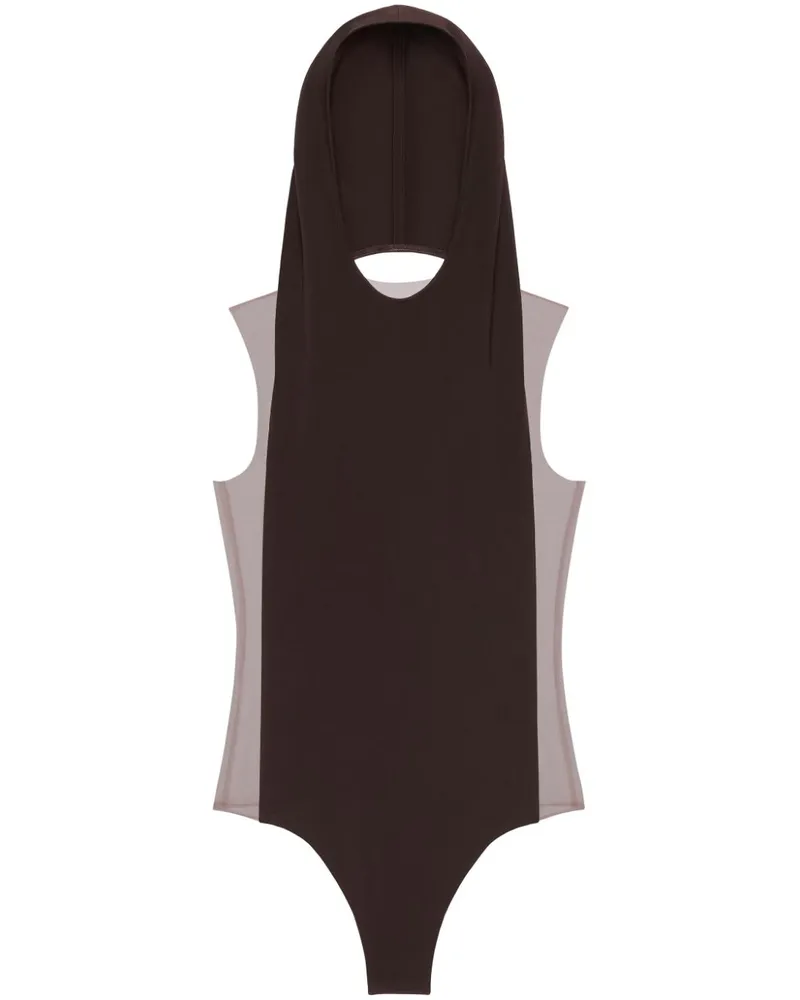 Courrèges Illusion Body mit Kapuze - Braun Braun