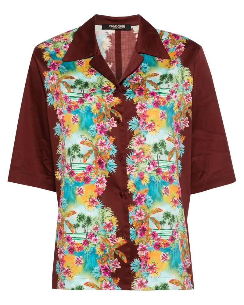 Roberto Cavalli T-Shirt mit Hawaii-Print - Rot Rot