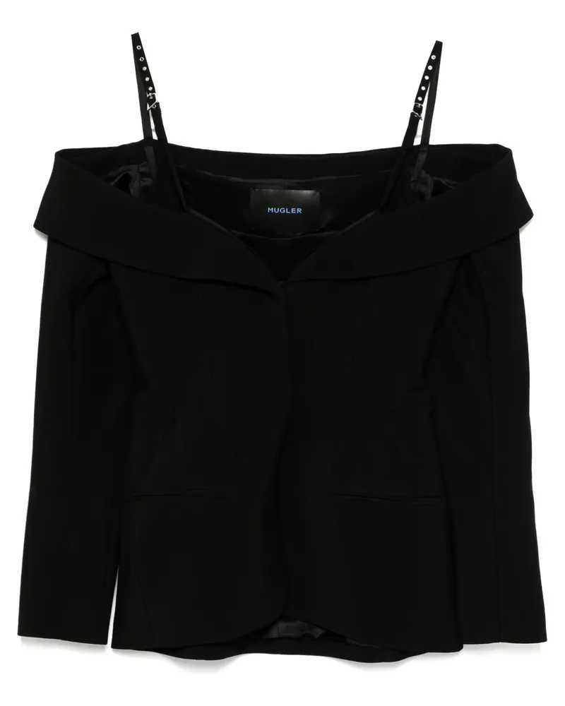 Thierry Mugler Schulterfreie Jacke - Schwarz Schwarz