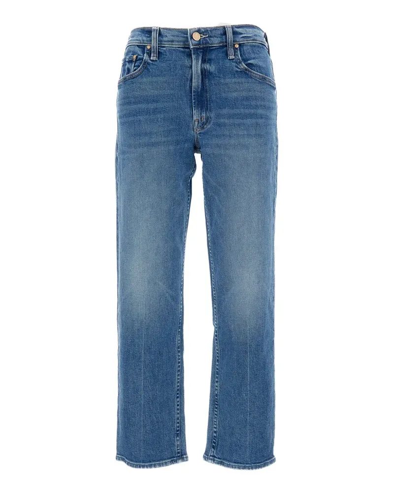 Mother Straight-Leg-Jeans mit hohem Bund - Blau Blau
