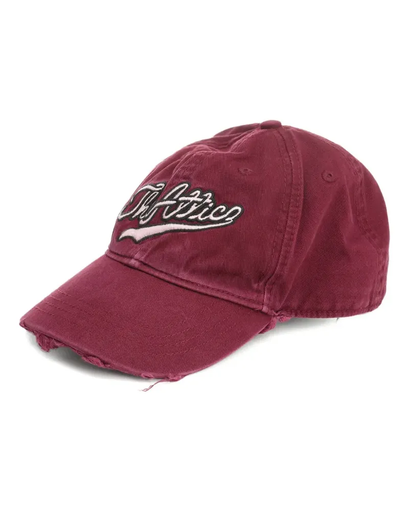 ATTICO Ausgefranste Baseballkappe mit Logo-Stickerei - Rot Rot