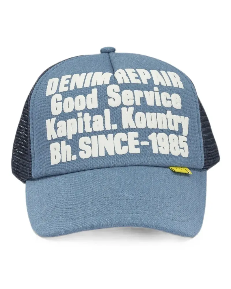 KAPITAL logo-print mesh-panel cap - Blau Blau