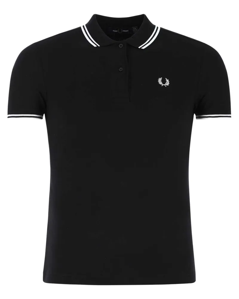 Fred Perry Poloshirt mit Logo-Stickerei - Schwarz Schwarz