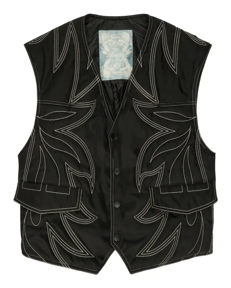 Bally Weste mit Ziernähten - Schwarz Schwarz