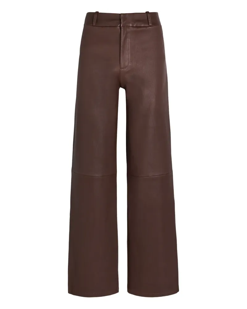 Arma Marina wide-leg leather trousers - Braun Braun