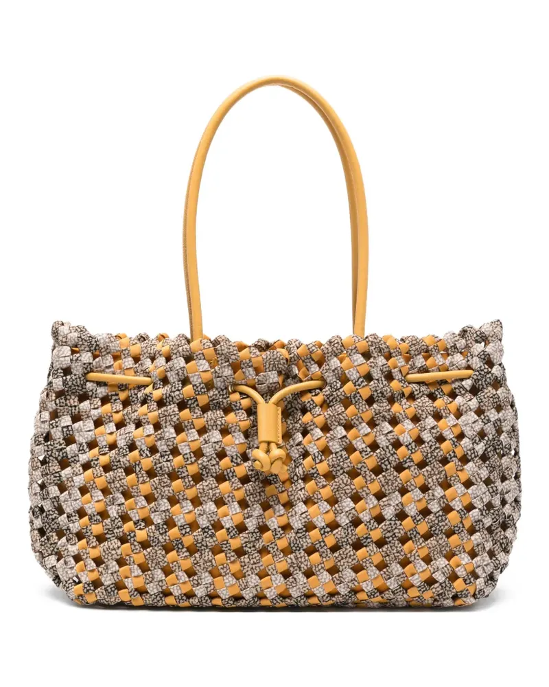 Borbonese medium La Nido woven drawstring shoulder bag - Gelb Gelb