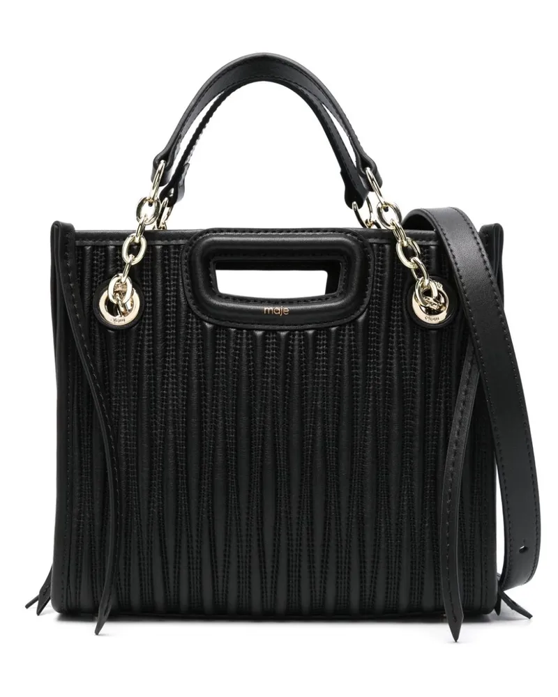 Maje Mini Handtasche mit Steppung - Schwarz Schwarz