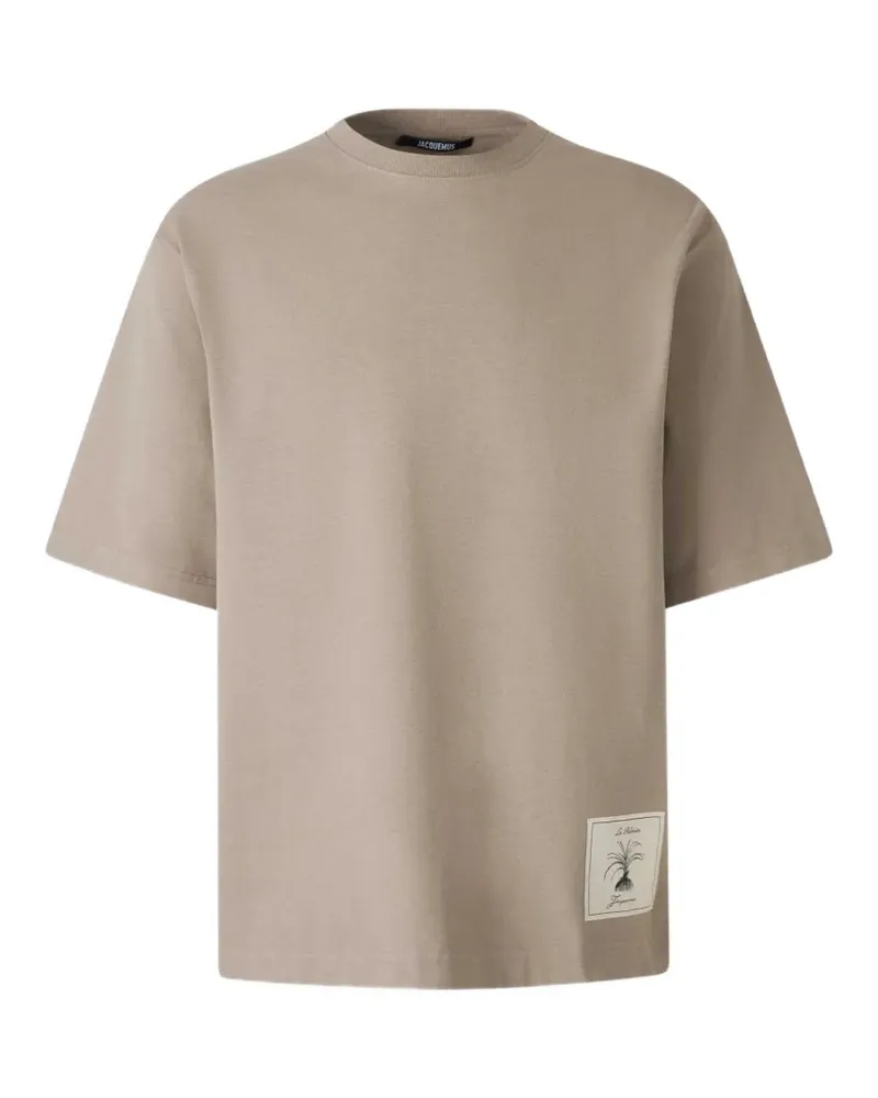 Jacquemus logo-patch embroidered T-shirt - Nude Nude
