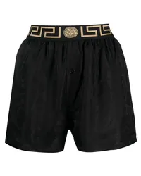 Versace Greca Border Pyjama-Shorts Schwarz