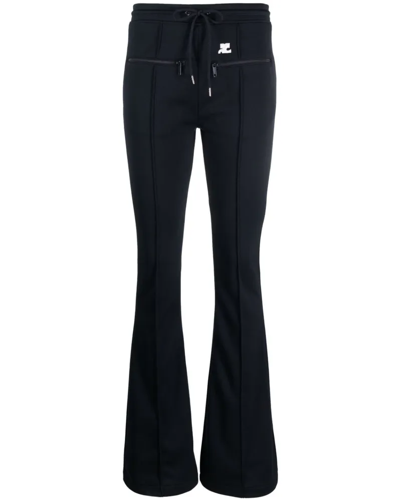 Courrèges Ausgestellte Hose mit Kordelzug - Blau Blau