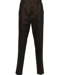 Kiton Gerade Cropped-Hose Braun