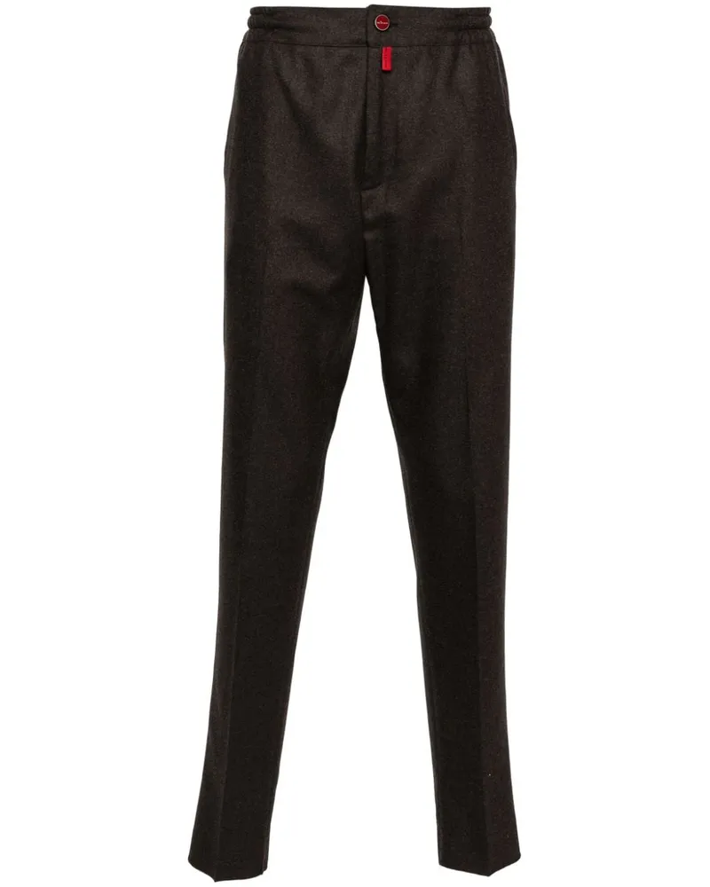 Kiton Gerade Cropped-Hose - Braun Braun