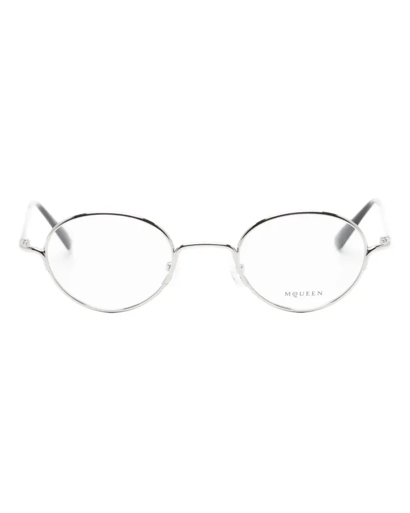 Alexander McQueen Brille mit ovalem Gestell - Silber Silber