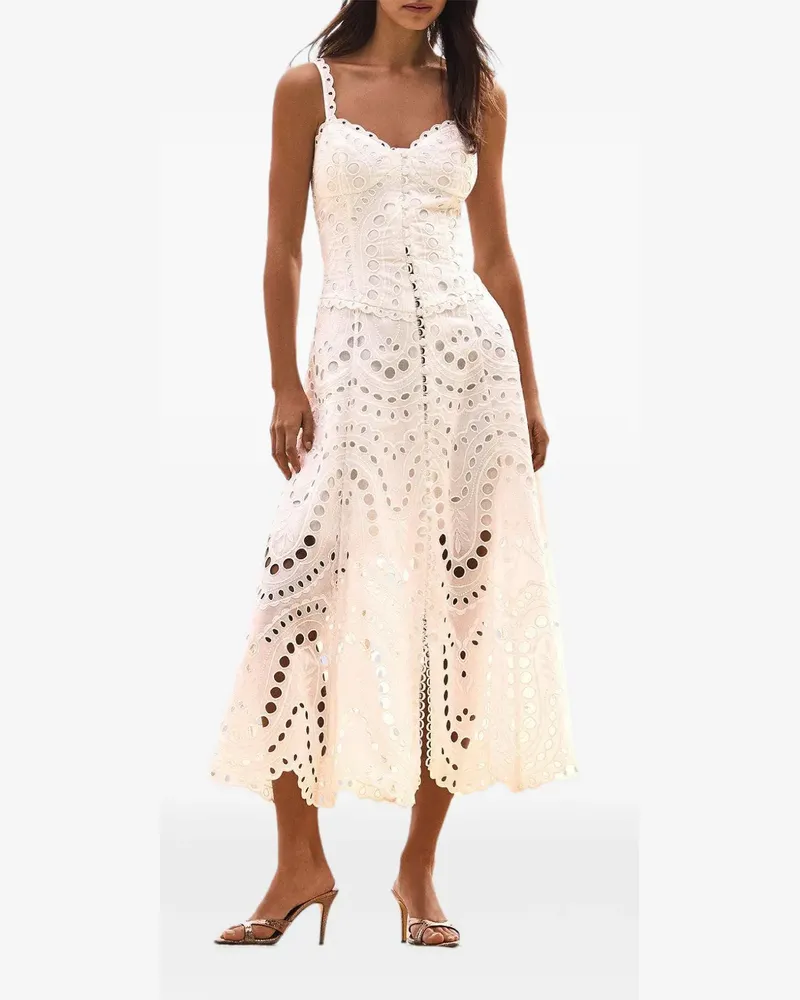Charo Ruiz lace scalloped solace dress - Weiß Weiß