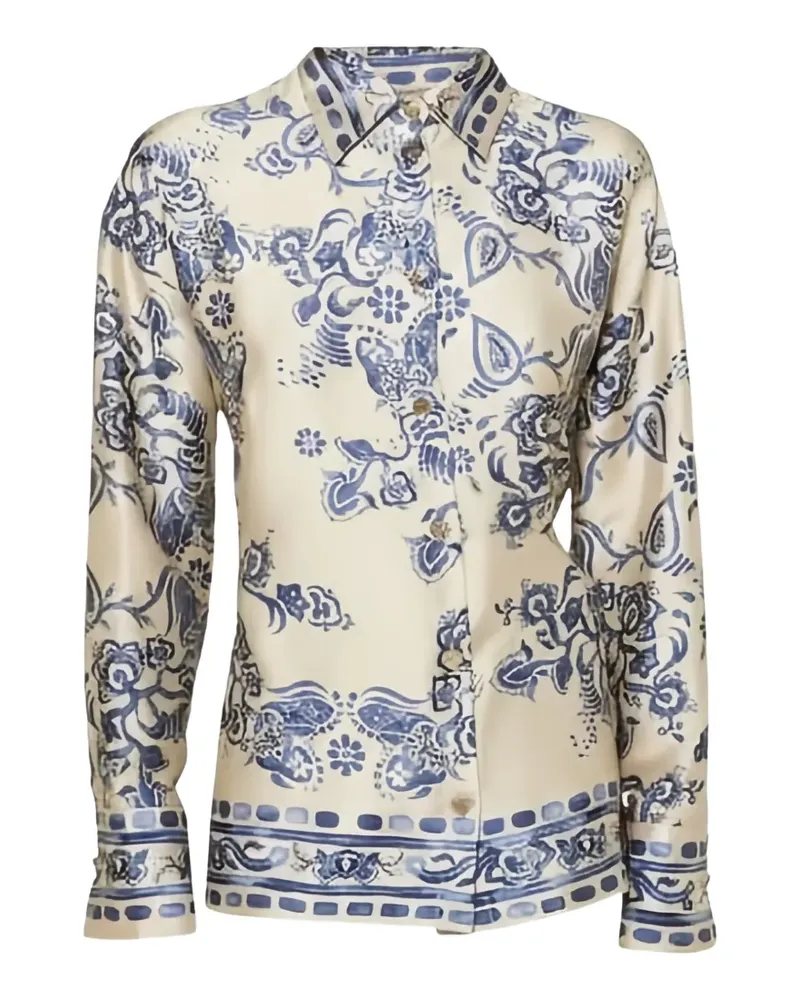 Liu Jo printed belted top shirt - Nude Nude