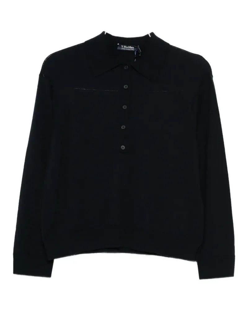 Max Mara Max Mara button-up collar polo top - Blau Blau