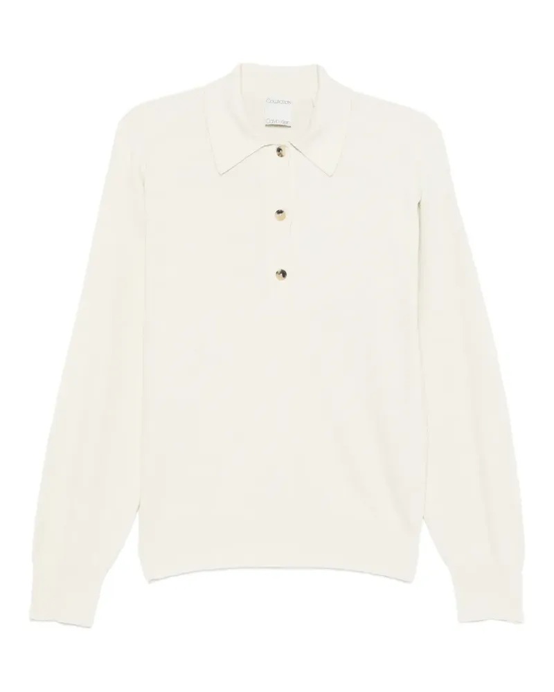 Calvin Klein Helga long-sleeve polo top - Weiß Weiß