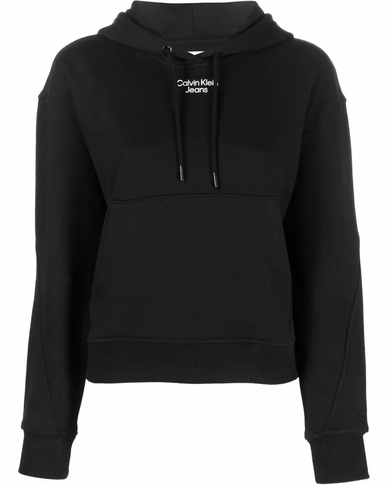 Calvin Klein Hoodie mit Logo-Print - Schwarz Schwarz