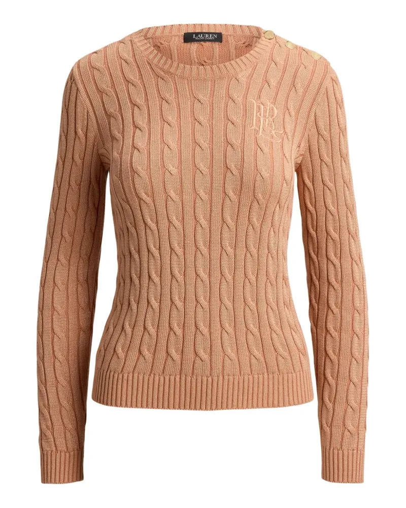 Ralph Lauren Geknöpfter Pullover mit Zopfmuster - Nude Nude
