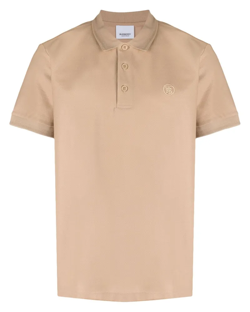 Burberry Poloshirt mit Logo-Stickerei - Nude Nude