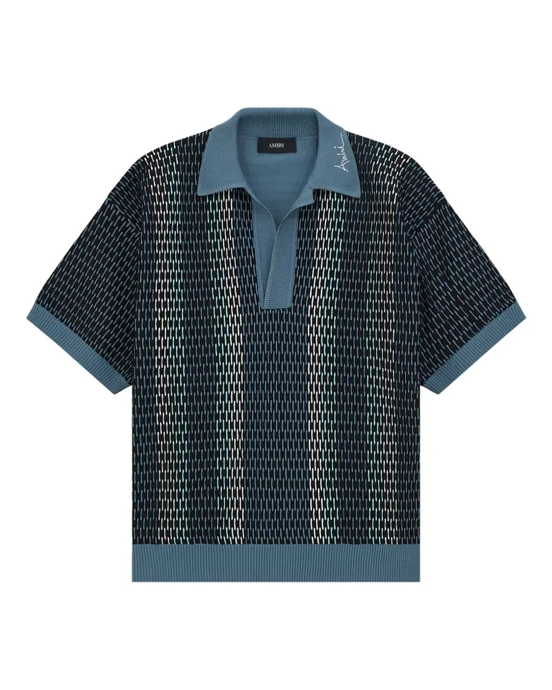 Amiri Gemustertes Poloshirt - Blau Blau