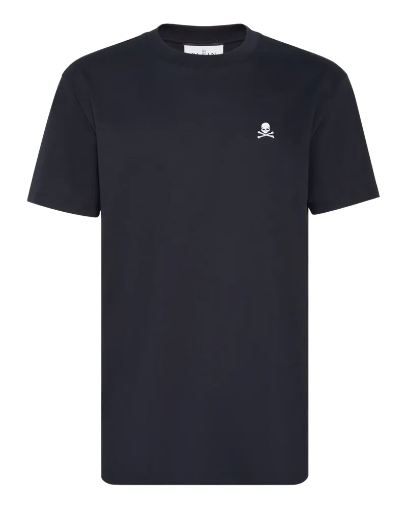 Philipp Plein T-Shirt mit Totenkopf-Verzierung - Blau Blau