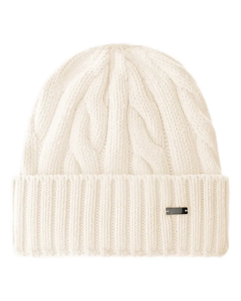 Herno Beanie mit Zopfmuster - Nude Nude